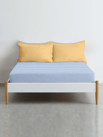 Простирадло на резинці ранфорс BLUE DOTS Cosas модель DropLightBlue-4003_120 Фото