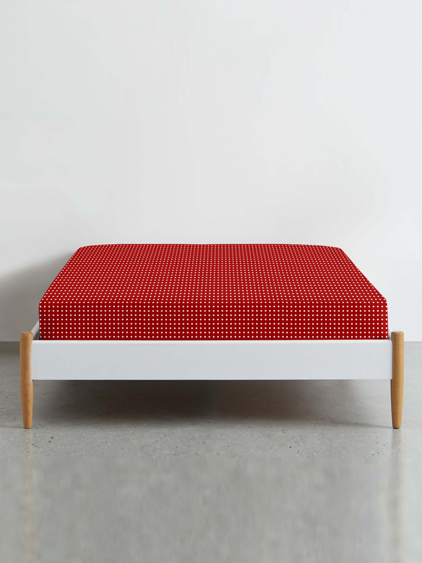 Простынь на резинке ранфорс RED DOTS Cosas модель DropRed-4009_120 Фото