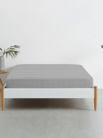 Простирадло на резинці ранфорс GREY DOTS Cosas модель DropWhiteGrey_100x200x20 Фото