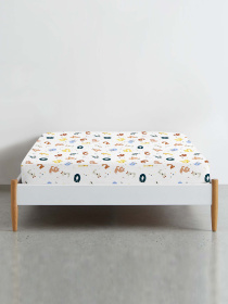 Простирадло на резинці фланель NUMBERS Cosas модель Flannel_AnimalsNumbers_60x120x12 Фото