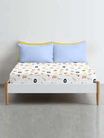 Простирадло на резинці фланель NUMBERS Cosas модель Flannel_AnimalsNumbers_60x120x12 Фото