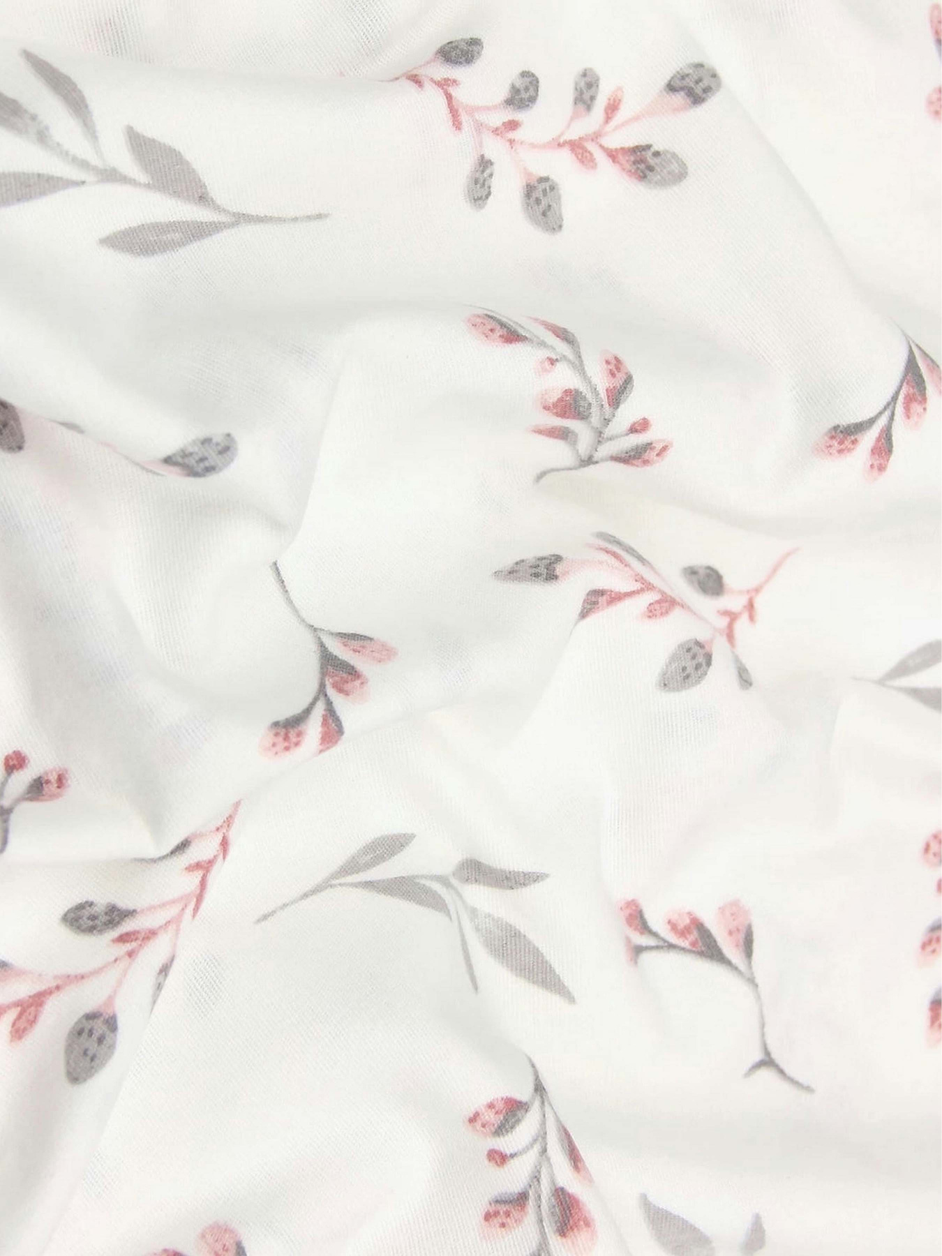 Простирадло на резинці фланель PINE BRANCHLETS Cosas модель Flannel_BudRoseGray_60x120x12 Фото