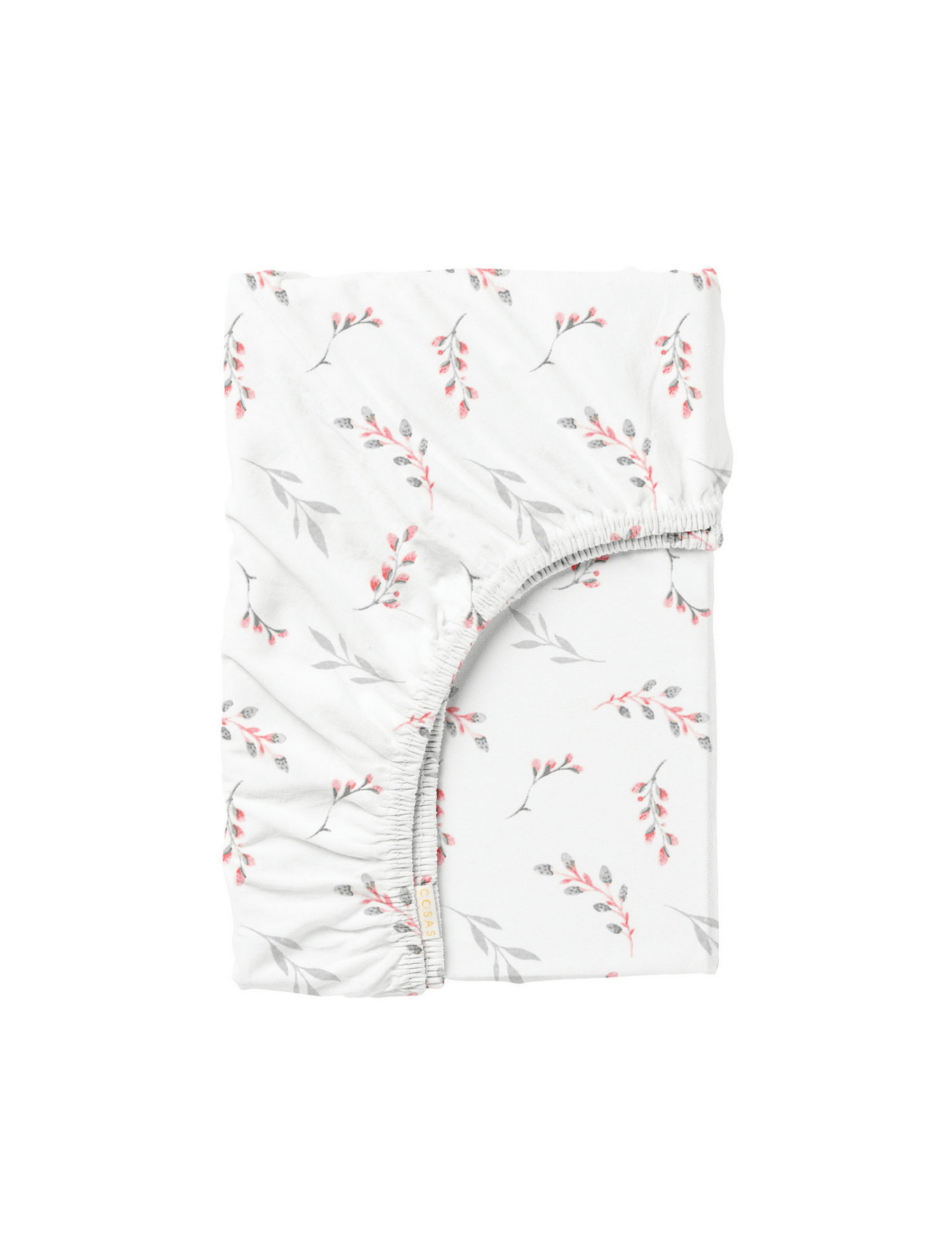 Простирадло на резинці фланель PINE BRANCHLETS Cosas модель Flannel_BudRoseGray_60x120x12 Фото