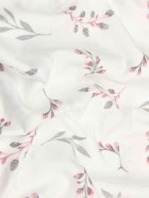 Простирадло на резинці фланель PINE BRANCHLETS Cosas модель Flannel_BudRoseGray_60x120x12 Фото