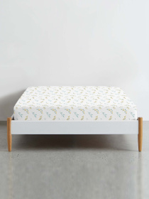 Простынь на резинке фланель PINE BRANCHLETS Cosas модель Flannel_BudYellowMint_60x120x12 Фото