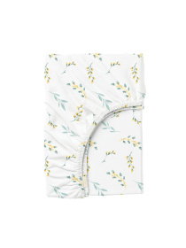 Простынь на резинке фланель PINE BRANCHLETS Cosas модель Flannel_BudYellowMint_60x120x12 Фото