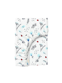 Простирадло на резинці фланель BLUE WILDFLOWERS Cosas модель Flannel_BushLightBlue_60x120x12 Фото