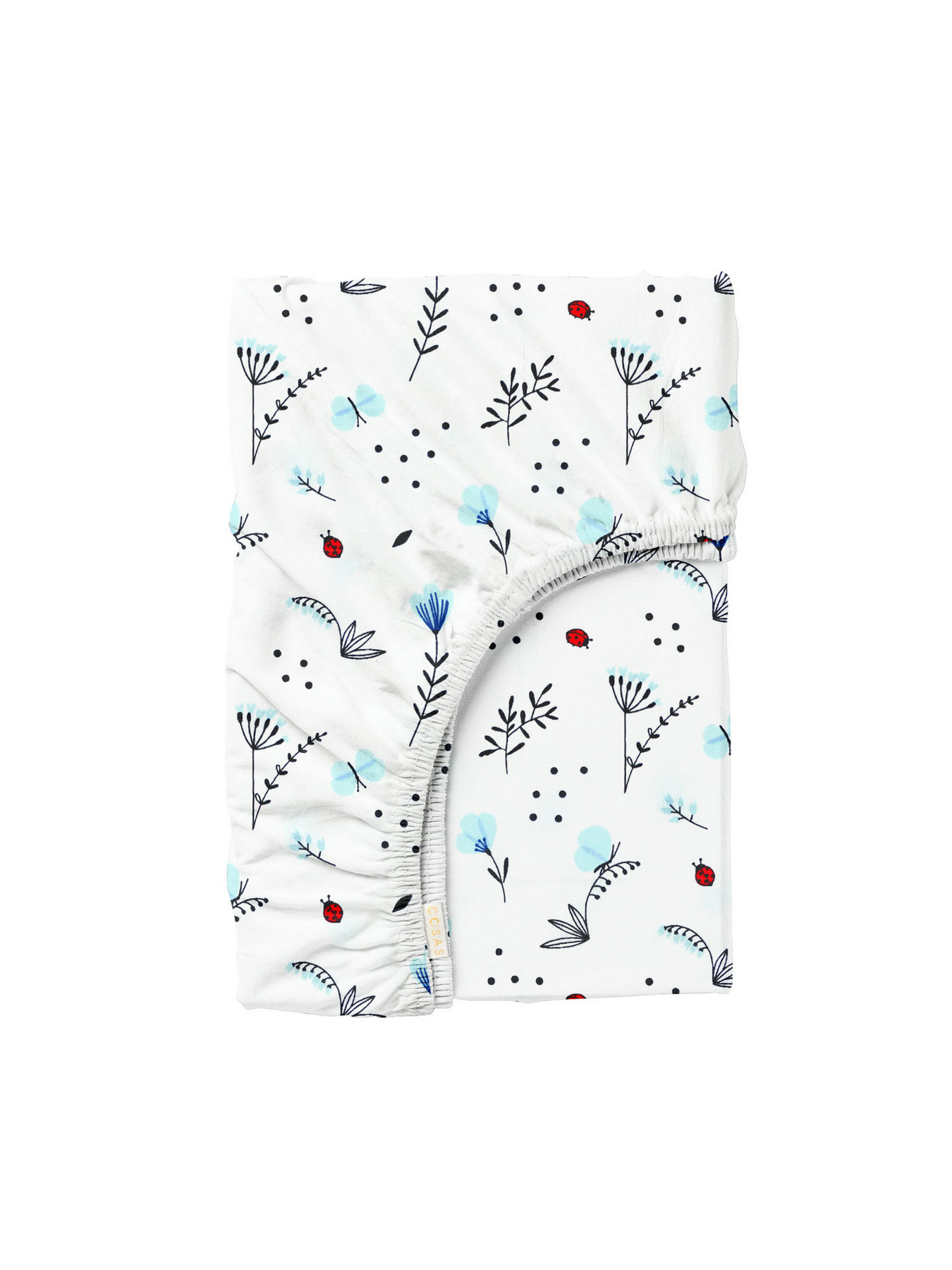 Простынь на резинке фланель BLUE WILDFLOWERS Cosas модель Flannel_BushLightBlue_60x120x12 Фото