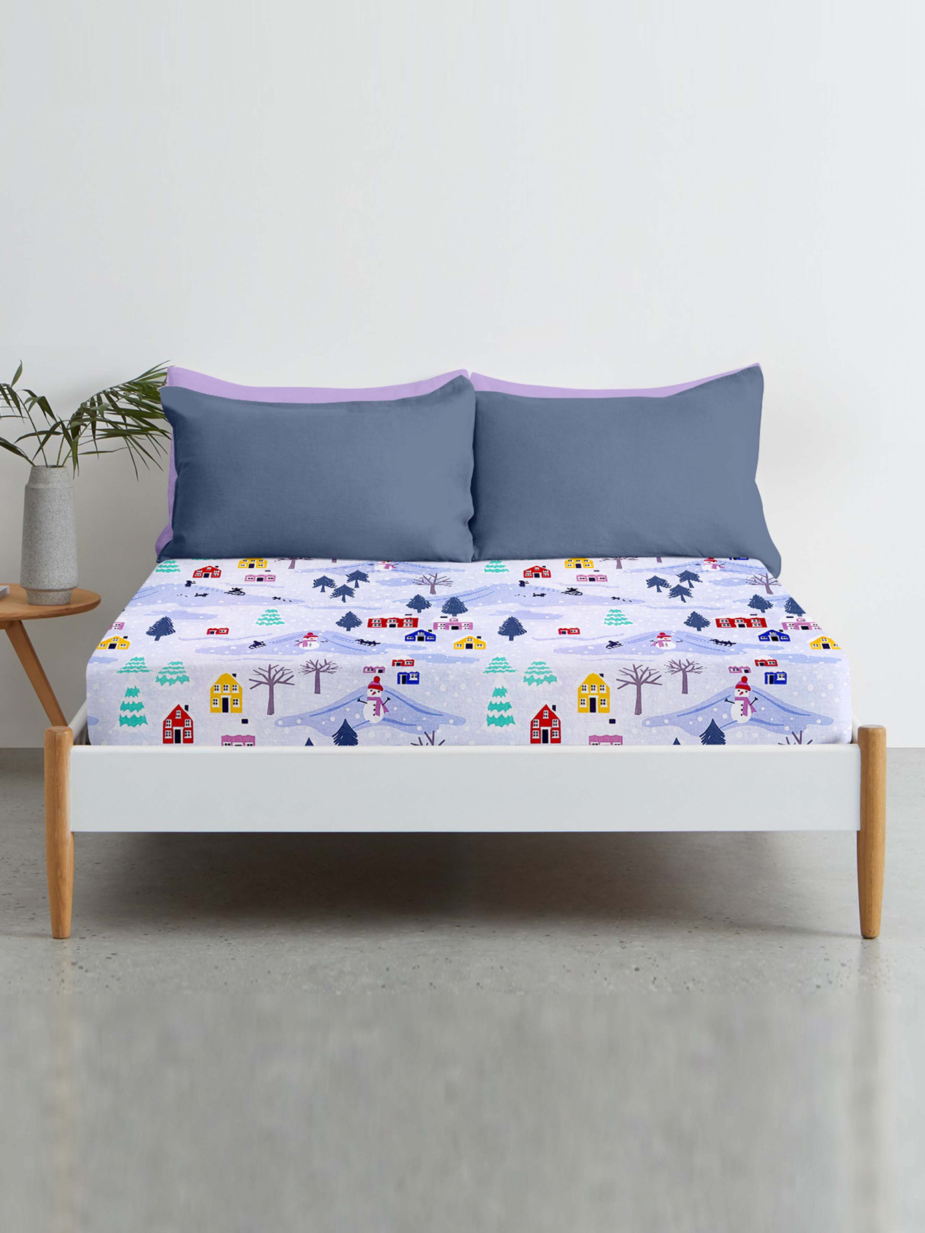 Простирадло на резинці фланель SNOWMAN Cosas модель Flannel_Snowman_60x120x12 Фото