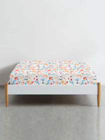 Простирадло на резинці ранфорс AQUARELLE FLOWERS Cosas модель FlowersAquaColorful_120 Фото