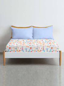 Простирадло на резинці ранфорс AQUARELLE FLOWERS Cosas модель FlowersAquaColorful_120 Фото