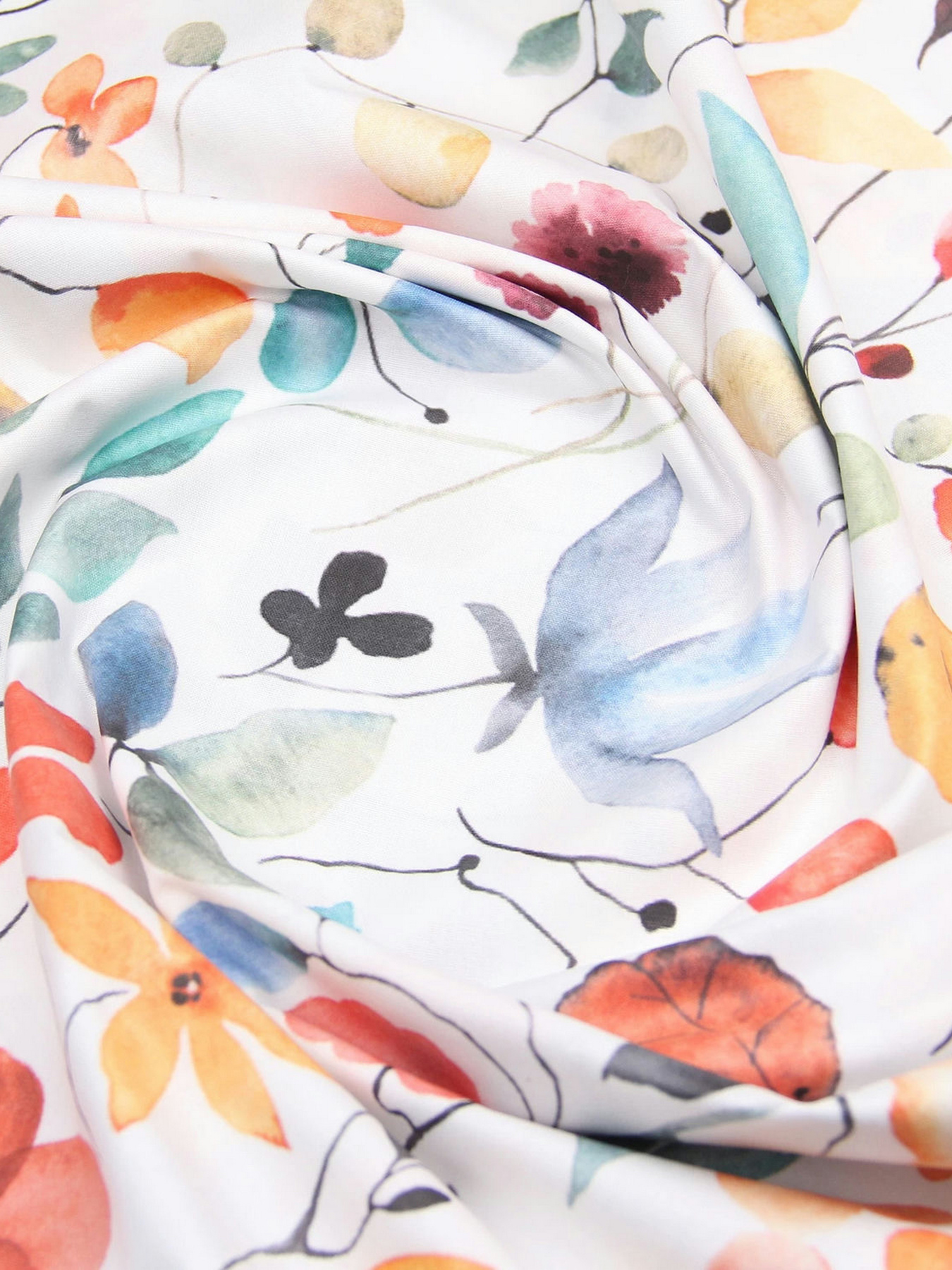 Простынь на резинке ранфорс AQUARELLE FLOWERS Cosas модель FlowersAquaColorful_120 Фото