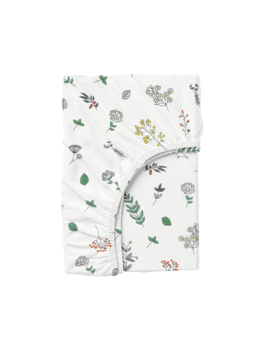 Простынь на резинке ранфорс WILDFLOWERS Cosas модель FoliageBirds_120 Фото