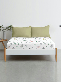 Простынь на резинке ранфорс WILDFLOWERS Cosas модель FoliageBirds_120 Простынь на резинке ранфорс WILDFLOWERS Cosas модель FoliageBirds_120 Фото