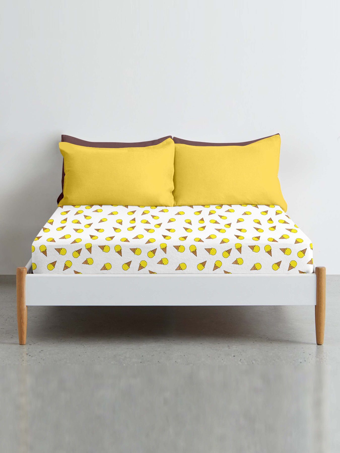 Простынь на резинке ранфорс ICECREAM YELLOW Cosas модель IcecreamYellow_120 Фото