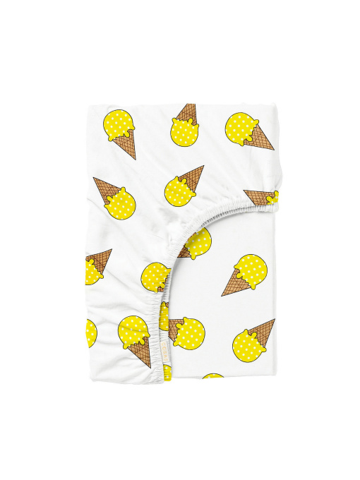 Простирадло на резинці ранфорс ICECREAM YELLOW Cosas модель IcecreamYellow_120 Фото