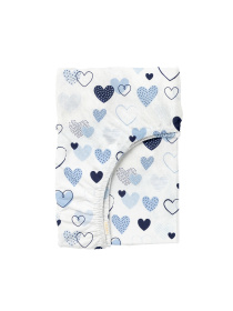 Простынь на резинке ранфорс LOVE Cosas модель LoveBlueWhite_120 Фото