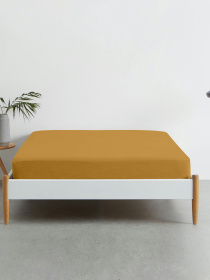 Простынь на резинке ранфорс CURCUMA Cosas модель Mustard16_120x200x20 Фото