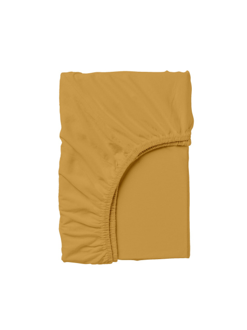 Простынь на резинке ранфорс CURCUMA Cosas модель Mustard16_120x200x20 Фото
