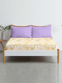 Простынь на резинке ранфорс TROPICAL LEAVES Cosas модель PetalsYellow_120 Фото