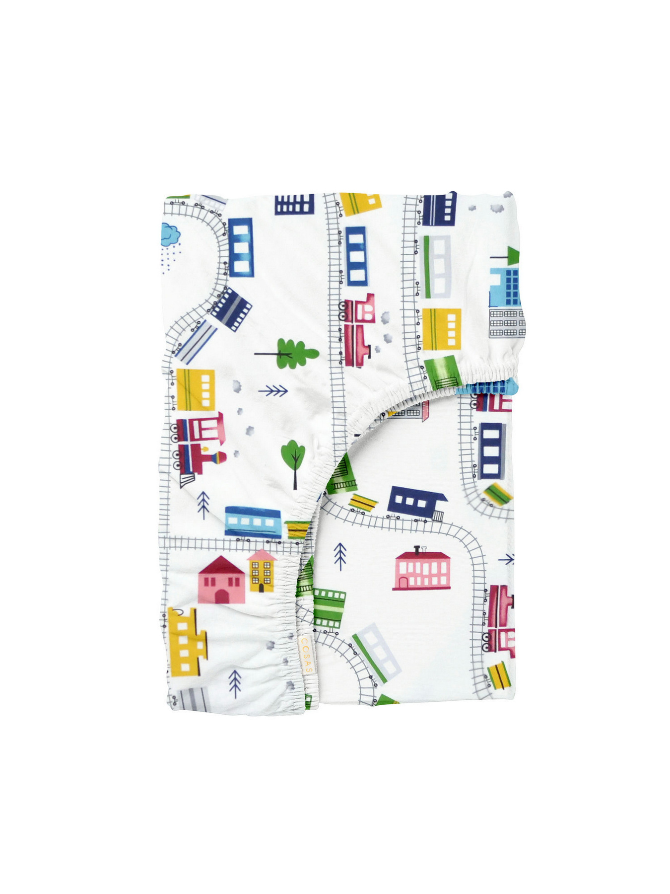 Простирадло на резинці ранфорс RAILWAY Cosas модель Railway_120 Фото