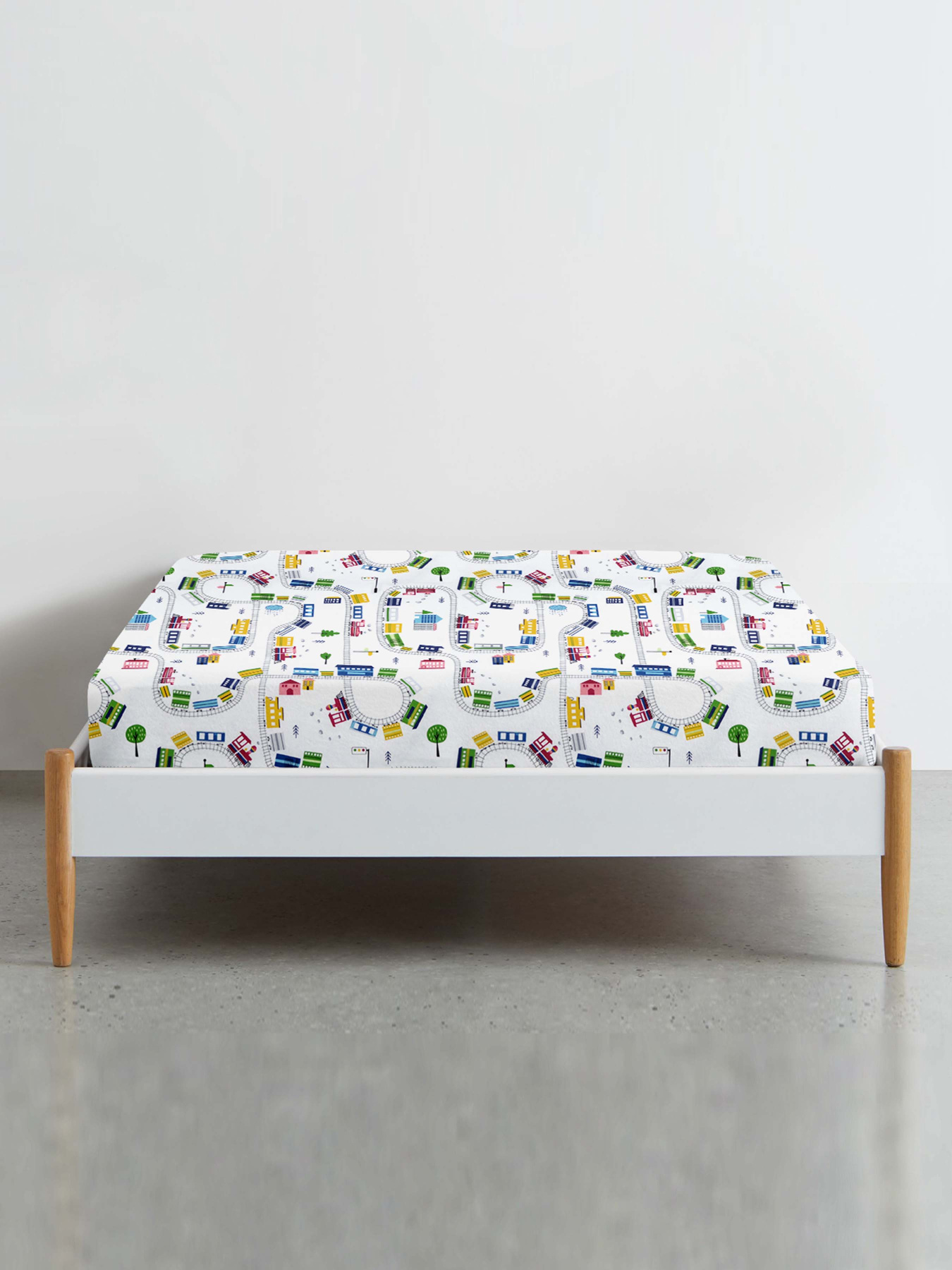 Простирадло на резинці ранфорс RAILWAY Cosas модель Railway_120 Фото