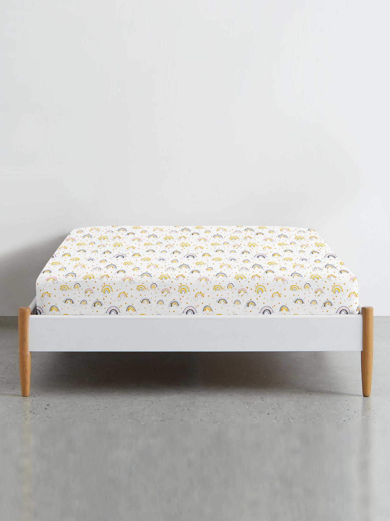 Простынь на резинке ранфорс RAINBOW STAR YELLOW Cosas модель RainbowStarYellow_120 Фото