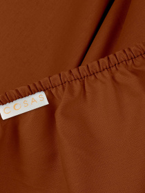 Простынь на резинке ранфорс СINNAMON Cosas модель Ranfors122_Cinnamon_120 Фото