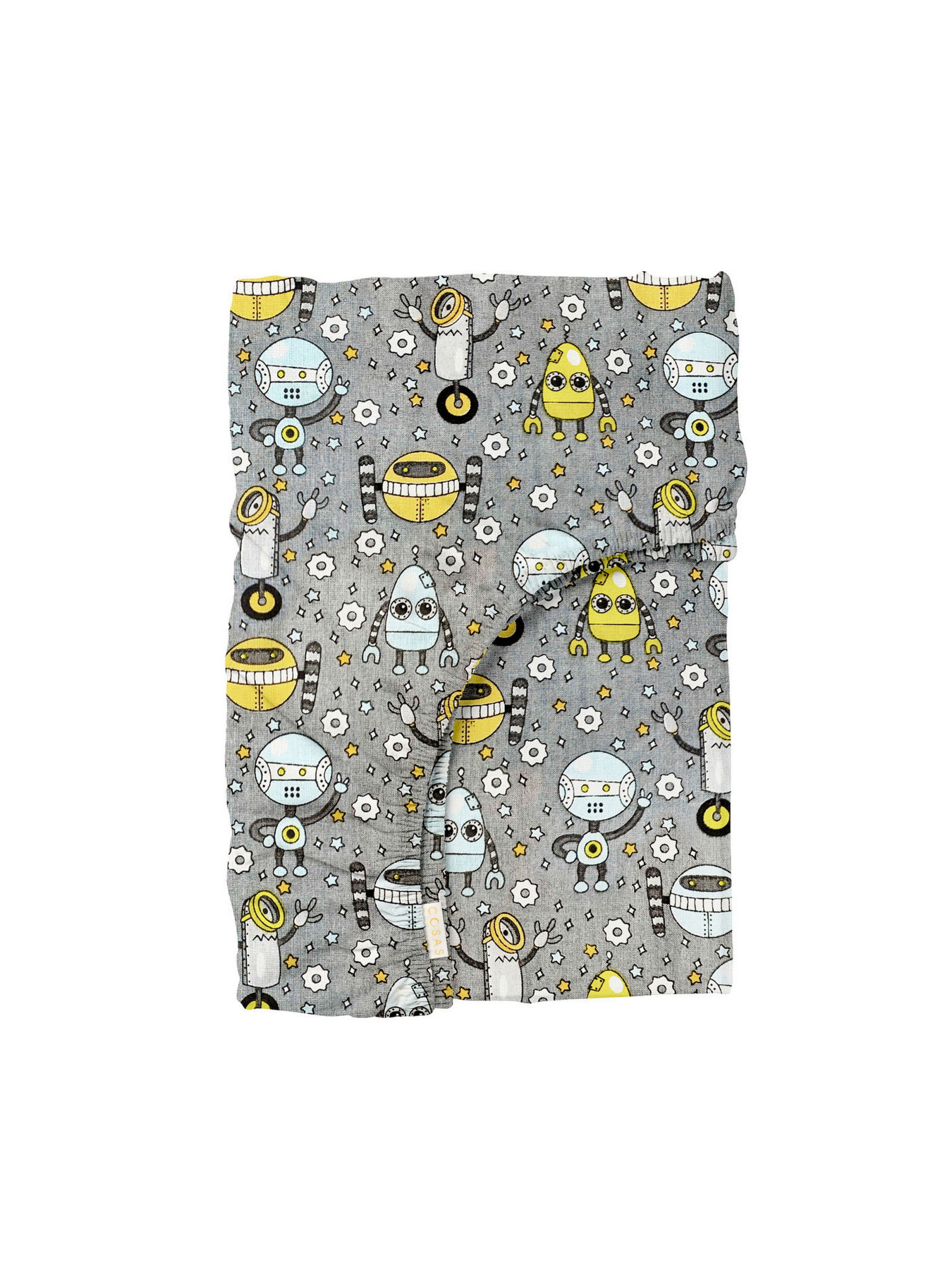 Простынь на резинке ранфорс ROBOTS Cosas модель RobotsMinionsGrey_120 Фото