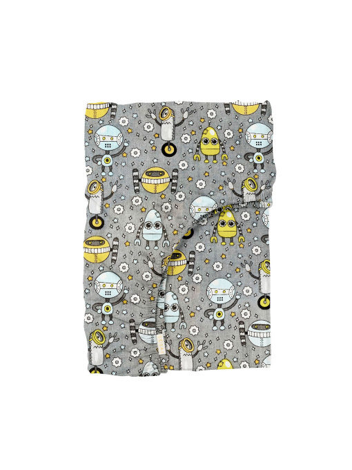 Простирадло на резинці ранфорс ROBOTS Cosas модель RobotsMinionsGrey_120 Фото