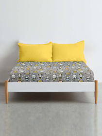 Простынь на резинке ранфорс ROBOTS Cosas модель RobotsMinionsGrey_120 Фото