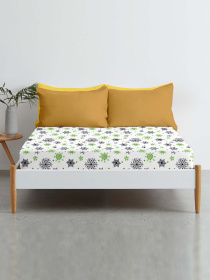 Простынь на резинке ранфорс SNOWFLAKES Cosas модель SnowflakesGreenGreyWhite_120 Простынь на резинке ранфорс SNOWFLAKES Cosas модель SnowflakesGreenGreyWhite_120 Фото