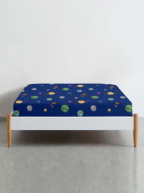 Простирадло на резинці ранфорс SPACE Cosas модель SpaceSolarSystemBlue_120 Фото