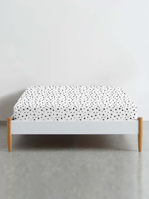 Простирадло на резинці ранфорс BLACK STARS Cosas модель StarBlackWhite-3009_120 Фото