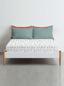 Простынь на резинке ранфорс BLACK STARS Cosas модель StarBlackWhite-3009_120 Фото