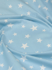 Простынь на резинке ранфорс STARFALL Cosas модель StarFall_LightBlue_120 Фото