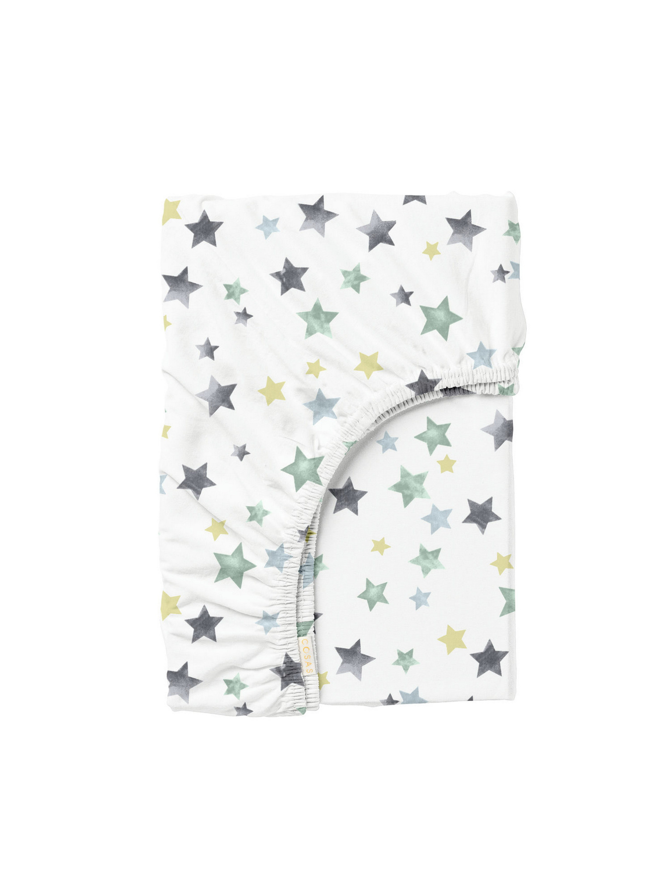 Простынь на резинке ранфорс STARFALL Cosas модель StarfallGreyMint_120 Фото