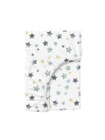 Простынь на резинке ранфорс STARFALL Cosas модель StarfallGreyMint_120 Фото