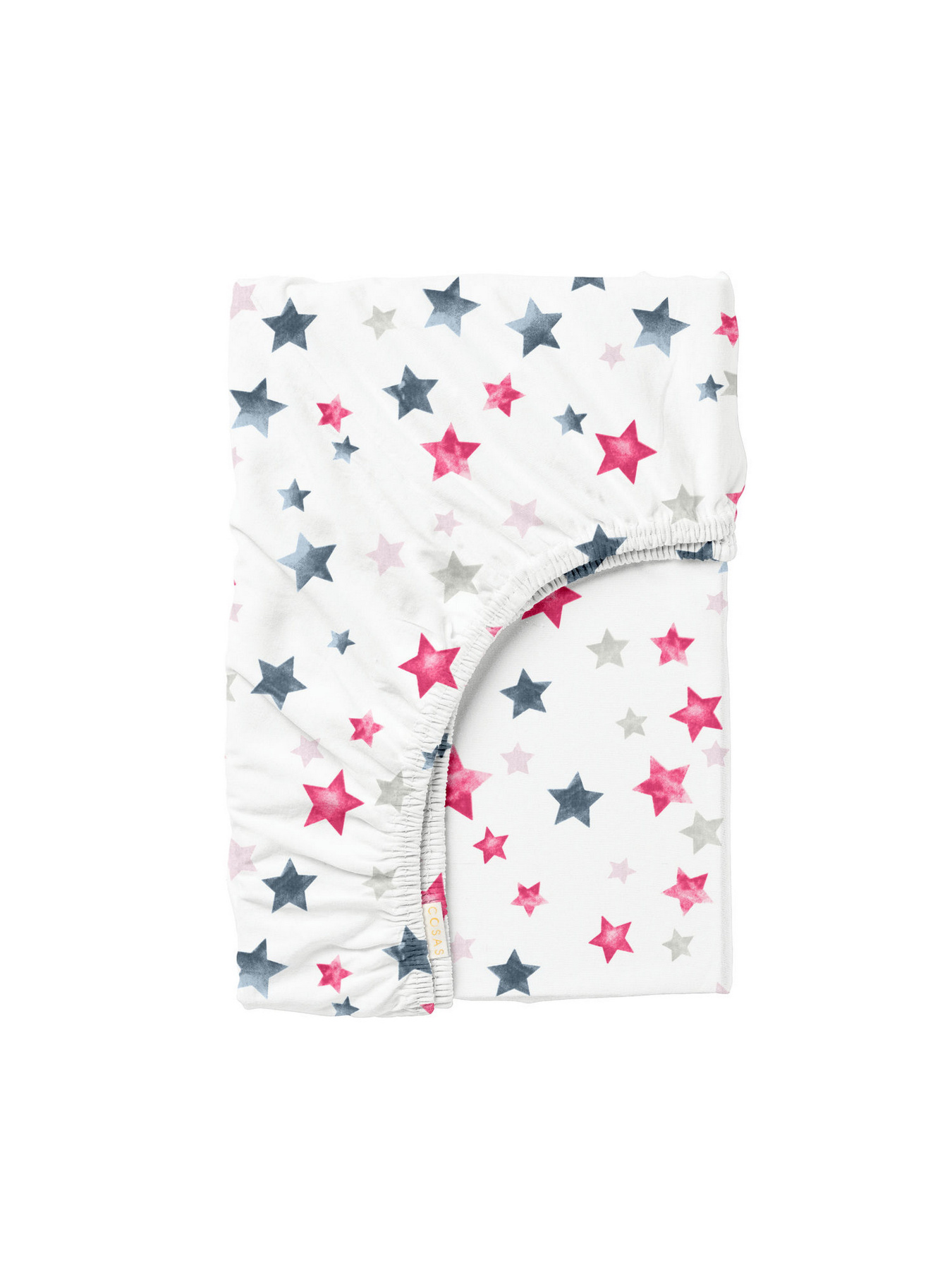 Простынь на резинке ранфорс STARFALL Cosas модель StarfallGreyRose-3145_80x160x20 Фото