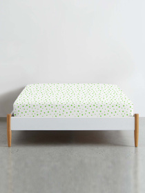 Простирадло на резинці ранфорс GREEN STARS Cosas модель StarGreenWhite-3028_120 Фото