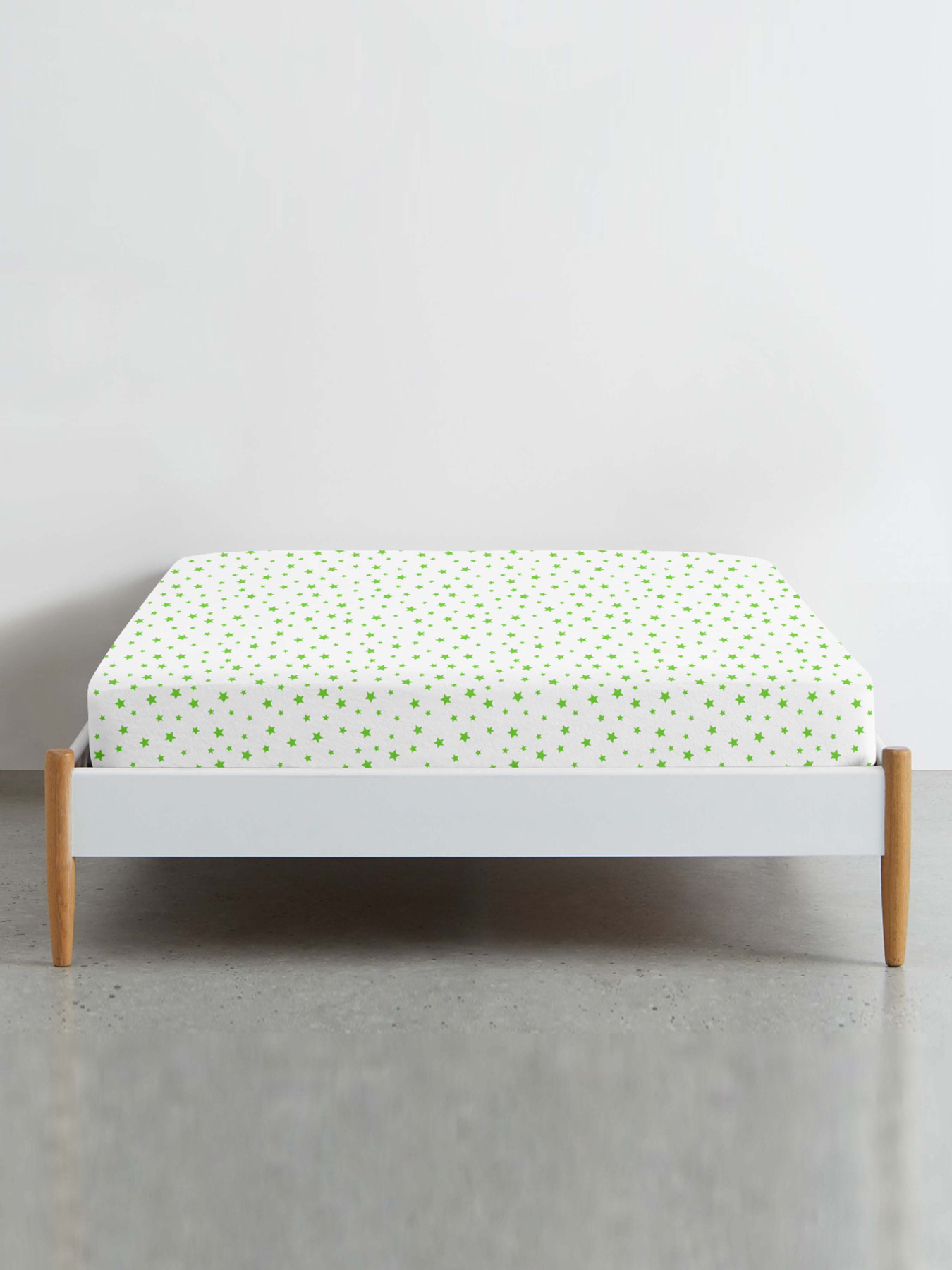 Простынь на резинке ранфорс GREEN STARS Cosas модель StarGreenWhite-3028_120 Фото