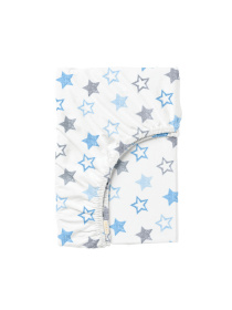 Простирадло на резинці ранфорс GREY STARS Cosas модель StarGreyBlue_100x200x20 Фото