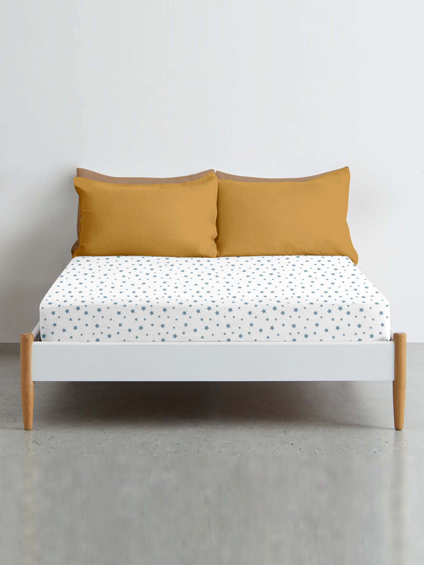 Простынь на резинке ранфорс BLUE STARS Cosas модель StarLightBlueWhite-3003_120 Фото