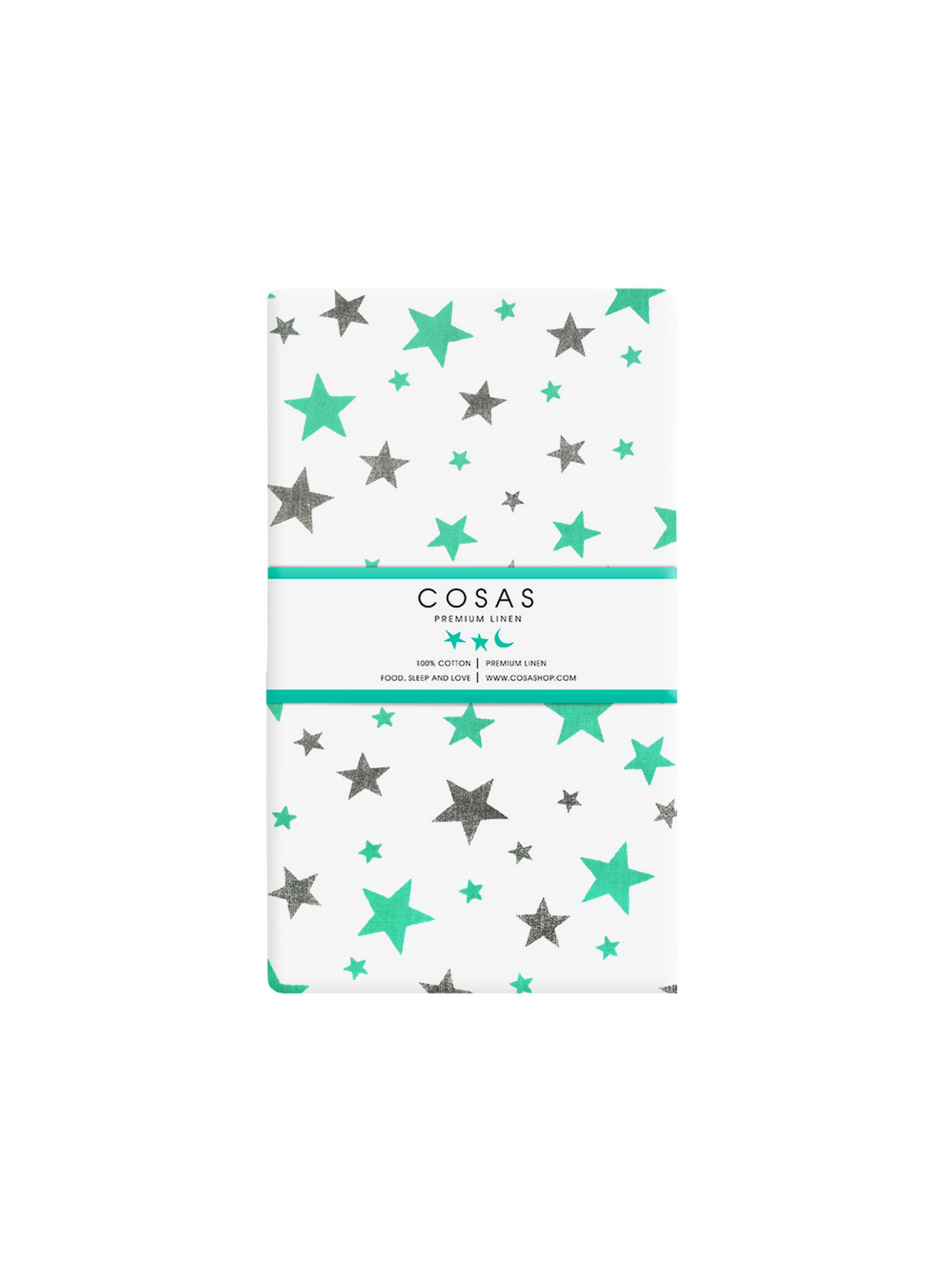 Простынь на резинке ранфорс MINT STARS Cosas модель StarMint_120 Фото