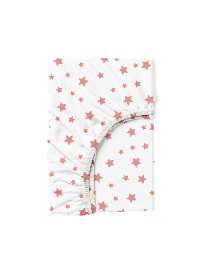 Cosas ­Простирадло на резинці ранфорс ROSE STARS модель StarRoseWhite-3006_100x200x20 - фото