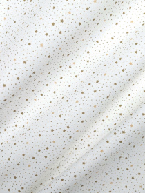 Простирадло на резинці ранфорс GOLDEN STARS Cosas модель StarsDotsBeigeWhite_120 Фото