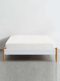 Простынь на резинке ранфорс GOLDEN STARS Cosas модель StarsDotsBeigeWhite_120 Простынь на резинке ранфорс GOLDEN STARS Cosas модель StarsDotsBeigeWhite_120 Фото