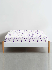 Простынь на резинке ранфорс PURPLE STARS Cosas модель StarVioletWhite-3011_120 Фото