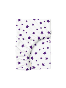 Простынь на резинке ранфорс PURPLE STARS Cosas модель StarVioletWhite-3011_120 Фото
