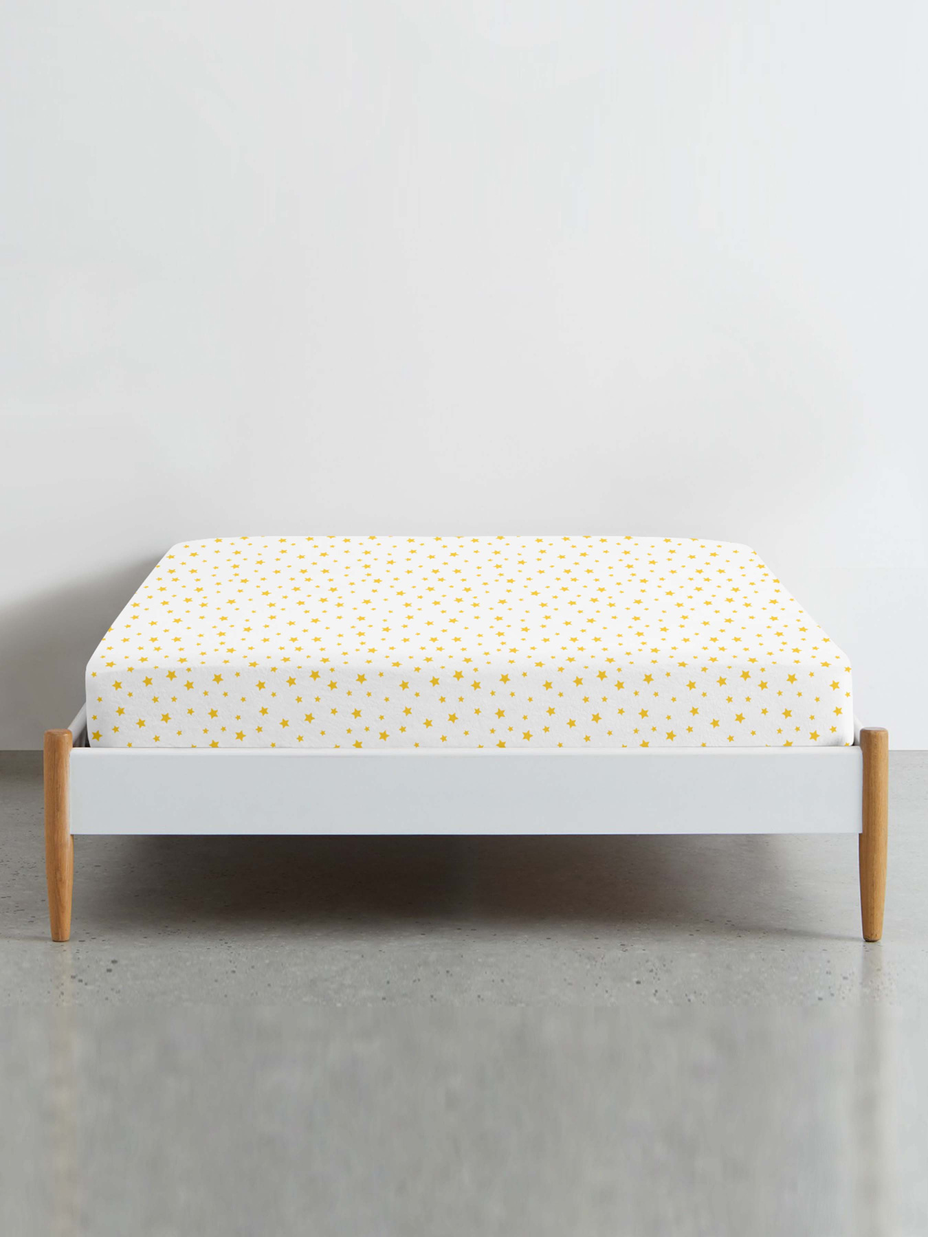 Простынь на резинке ранфорс YELLOW STARS Cosas модель StarYellowWhite-3054_120 Фото